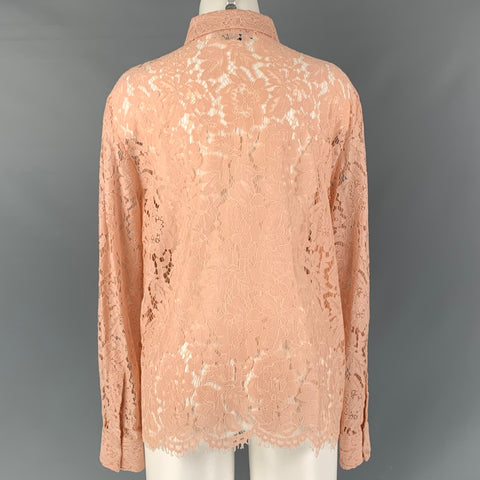MSGM Blush Lace Hidden Placket  Size L Shirt