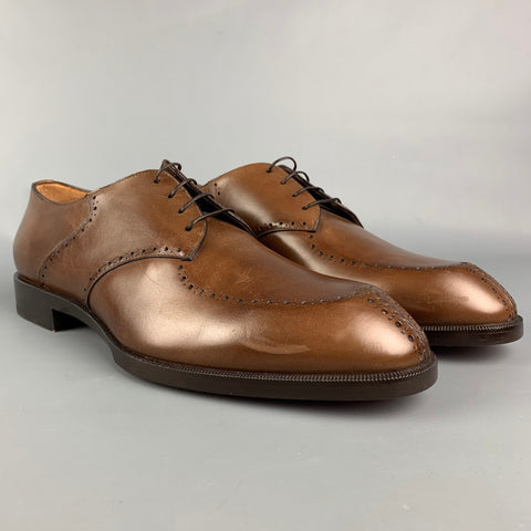 CHRISTIAN LOUBOUTIN Size 12 Brown Perforated Leather Oxford Lace Up Shoes