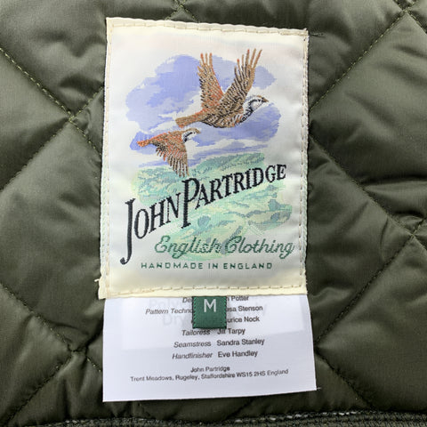 JOHN PARTRIDGE Size M Forest Green Quilted Nylon Snaps Vest