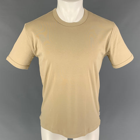 TED BAKER Size M Khaki Cotton Crew-Neck T-shirt