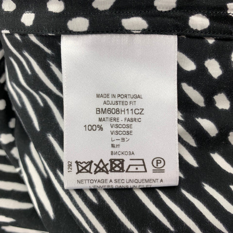 GIVENCHY F/W 19 Size M Black & White Mixed Print Viscose Button Up Long Sleeve Shirt