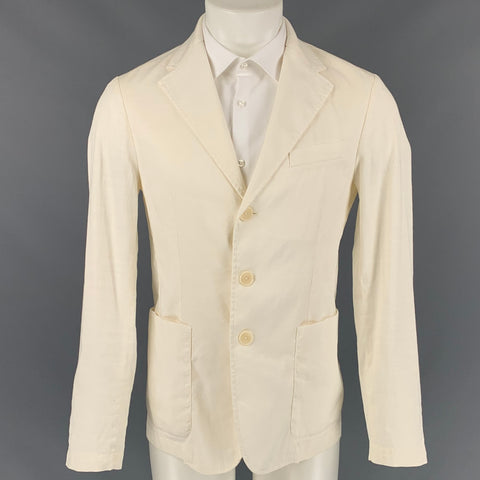 BARENA Taille 38 Manteau de sport à simple boutonnage en mélange de lin crème