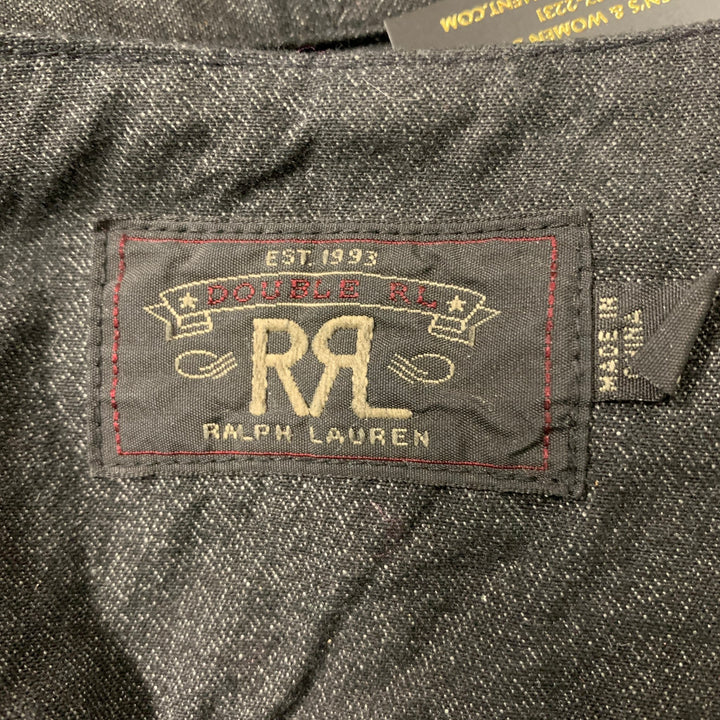 RRL by RALPH LAUREN Taille 2 Gilet à fines rayures en coton indigo