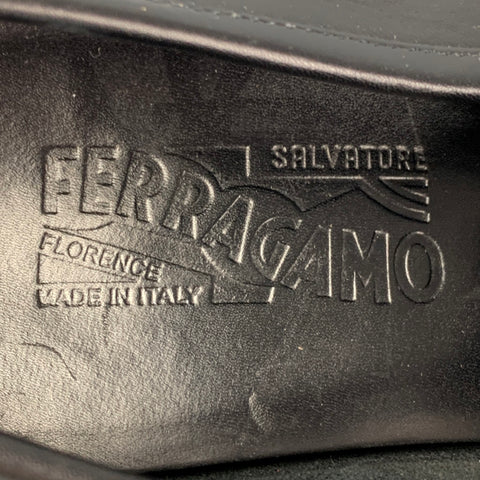 SALVATORE FERRAGAMO Size 12 Black Leather Horsebit Loafers