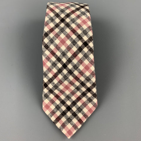 EDIFICE Grey Plaid Wool Tie