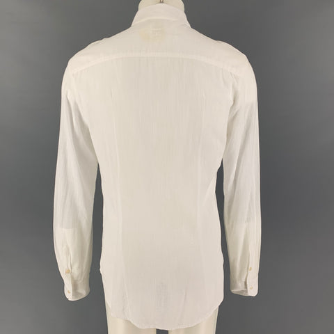 D&G by DOLCE & GABBANA Size M White Embroidery Cotton Long Sleeve Shirt