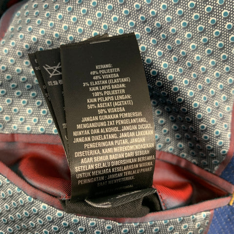 TED BAKER Talla 34 Traje con solapa de muesca en mezcla de poliéster y lunares azules