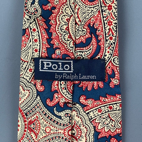 POLO by RALPH LAUREN Yellow Navy Paisley Silk Tie
