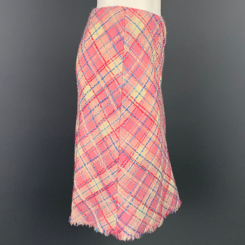 MOSCHINO CHEAP AND CHIC Talla 8 Falda acampanada de lana bouclé rosa