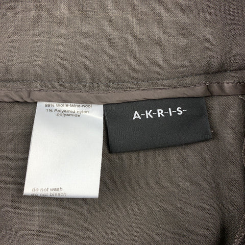 AKRIS Size 4 Olive Wool / Nylon High Waisted Wide Leg Dress Pants
