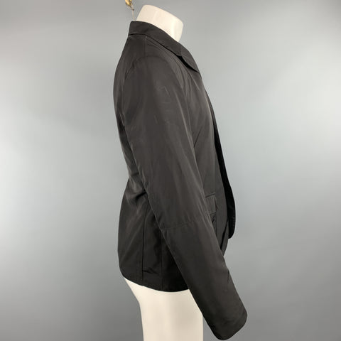 NEIL BARRETT Chest Size S Solid Black Polyester Full Zip Jacket