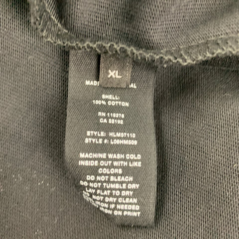 HELMUT LANG Size XL Black White Logo Cotton T-shirt