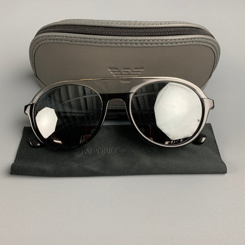 EMPORIO ARMANI Black Clear Color Block Acetate Sunglasses & Eyewear