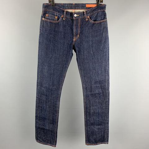 JEAN SHOP Talla 34 Vaqueros pitillo de algodón índigo con bragueta y cremallera