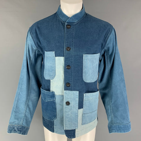 DR. COLECCIONISTAS Chaqueta de trabajo de algodón con patchwork índigo talla M