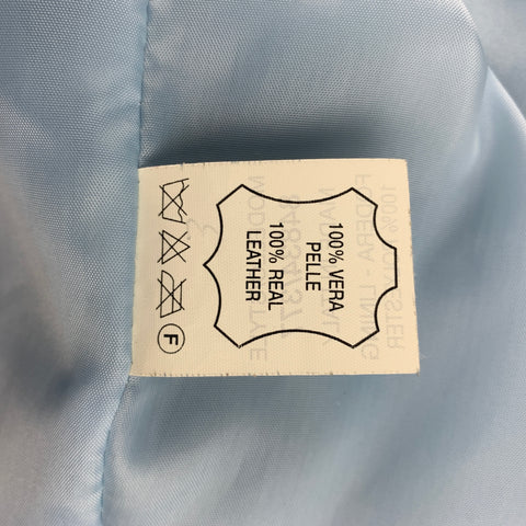 BARNEY'S CO-OP Talla 42 Chaqueta con cremallera de ante azul claro