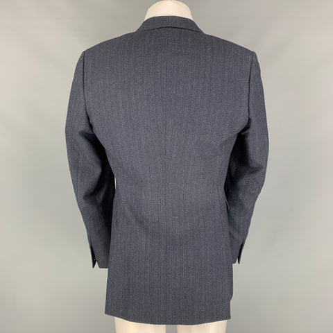 BURBERRY PRORSUM Size 40 Regular Navy & Grey Wool Notch Lapel Sport Coat