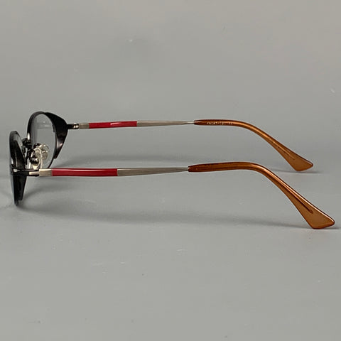 Vintage MATSUDA Black Red Silver Metal Prescription Eyewear