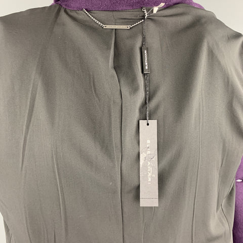ELIE TAHARI Size L Purple Wool Blend Double Breasted Metal Button Coat