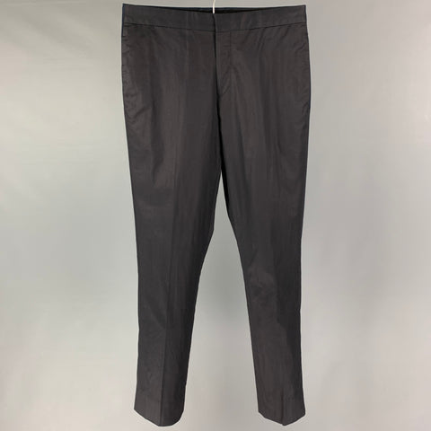 GIVENCHY Talla 28 Pantalón de vestir de algodón azul marino negro con bragueta y cremallera