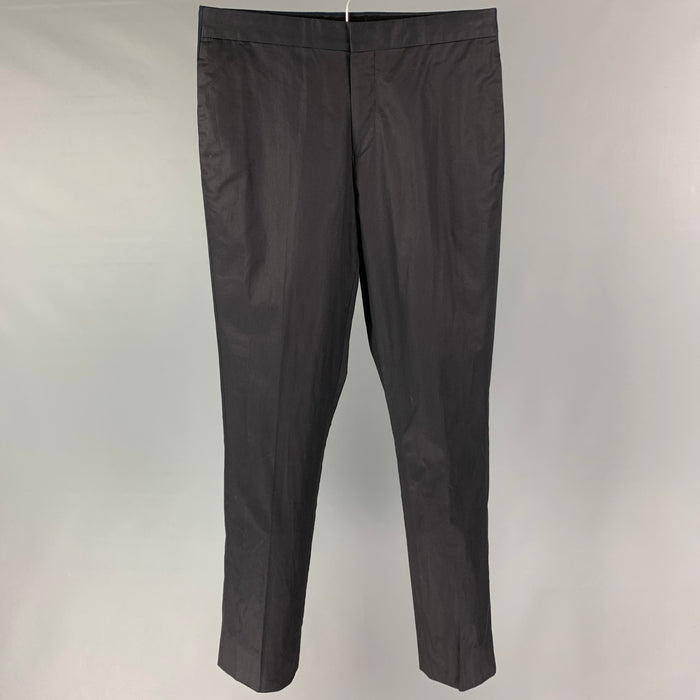 GIVENCHY Size 28 Black Navy Cotton Zip Fly Dress Pants