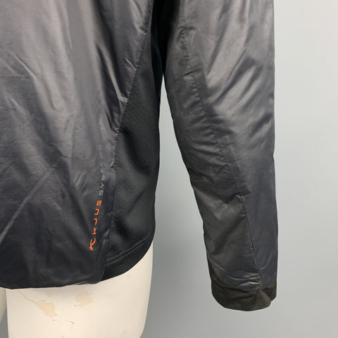 KJUS Size XL Black Polyamide High Collar Full Zip Zip Pockets Jacket