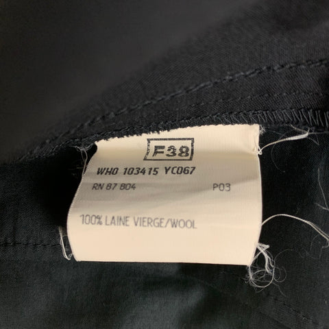YVES SAINT LAURENT Size 6 Black Virgin Wool Pleated Dress Pants