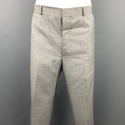 BLACK FLEECE Size 36 Light Gray Wool Pleated Dress Pants