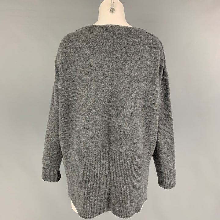 RISMAT by Y's Size M Grey Wool Nylon Knitted Mock Neck Sweater
