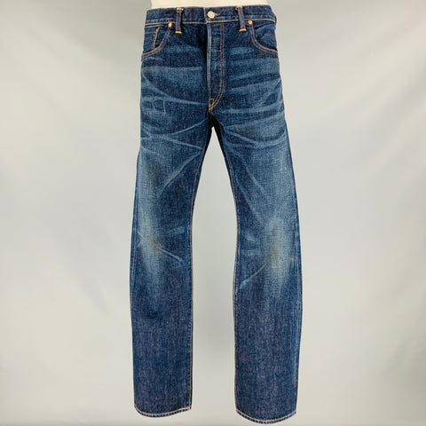 RRL by RALPH LAUREN Size 38 Indigo Contrast Stitch Selvedge Denim Jeans