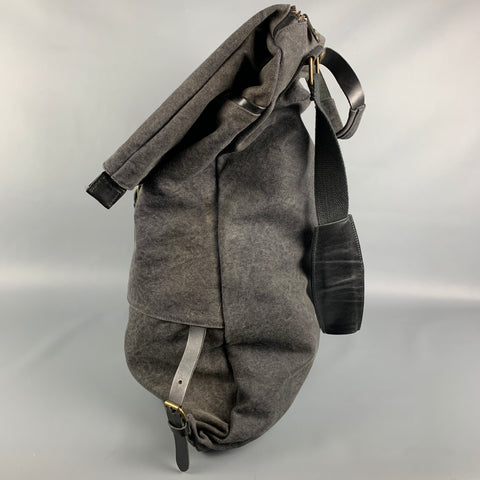 MARTIN MARGIELA Charcoal Canvas Cotton Shoulder Strap Sack Bag