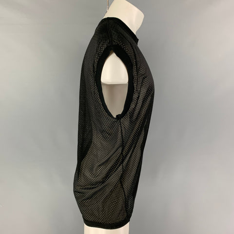 OAK Camiseta sin mangas con cuello redondo y malla de poliéster negra Talla M