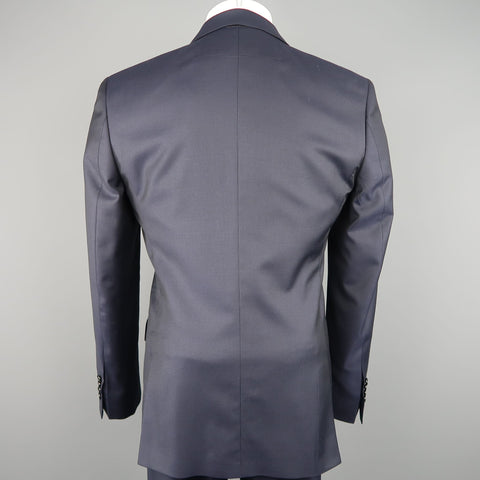 GIVENCHY 40 Short Navy Wool Notch Lapel Suit