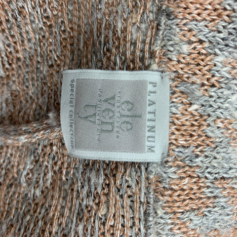 ELEVENTY Size S Grey Tan Houndstooth Linen Silk Notch Lapel Sport Coat