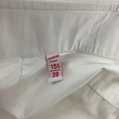 ISAIA Size S White Cotton Button Up Long Sleeve Shirt