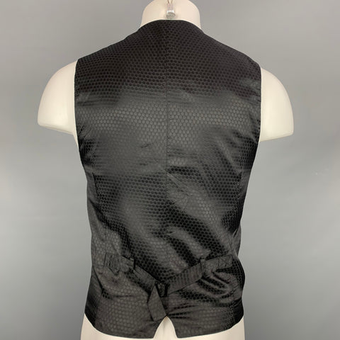 DOLCE & GABBANA Size 40 Black Cotton / Silk Shawl Collar Vest