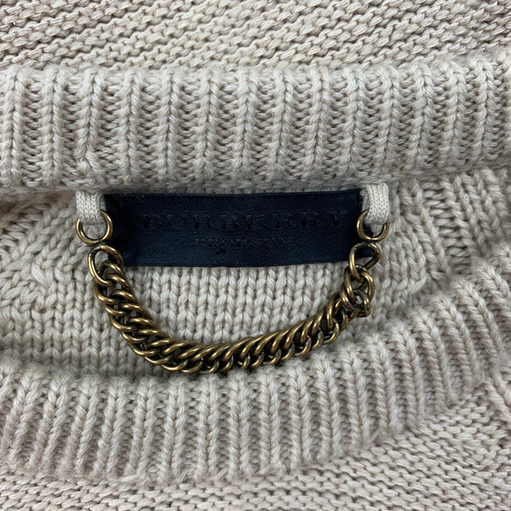 BURBERRY PRORSUM Size M Oatmeal Knitted Side Zipper Sweater