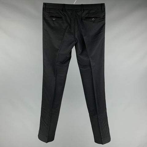 DOLCE &amp; GABBANA Taille 32 Pantalon de costume de smoking en mélange de viscose noire