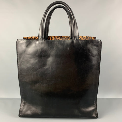 DRIES VAN NOTEN Sac à main fourre-tout en matériaux mélangés marron beige noir