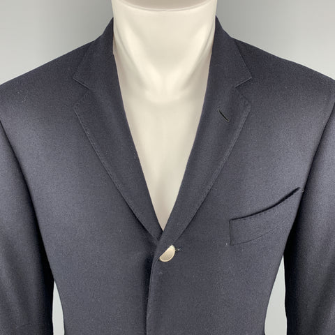 BLACK FLEECE Taille 40 Marine Laine Notch Revers Boutons Métalliques Manteau Sport