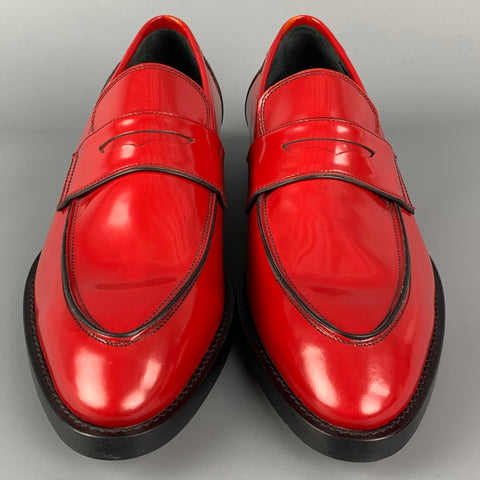 PAUL SMITH Size 8 Red Leather Slip On Loafers