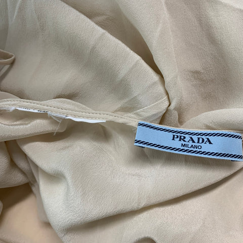 PRADA Size S Beige Green Pleated Double Layer Skirt