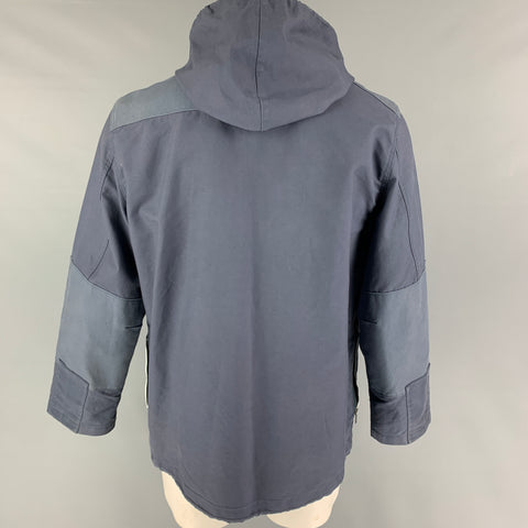 LOUIS VUITTON Size 44 Blue Cotton Detachable Hood Zip Up Jacket