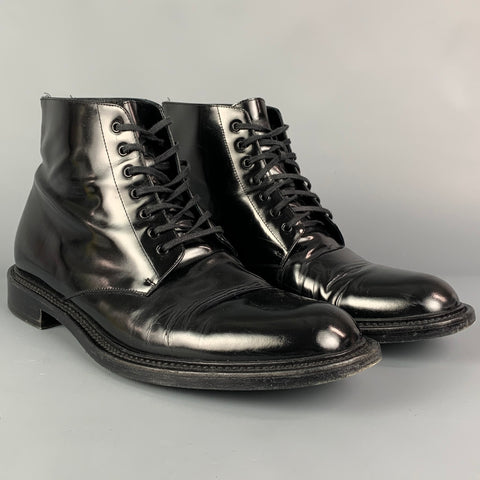 SAINT LAURENT Size 12 Black Leather Ankle Chukka Boots