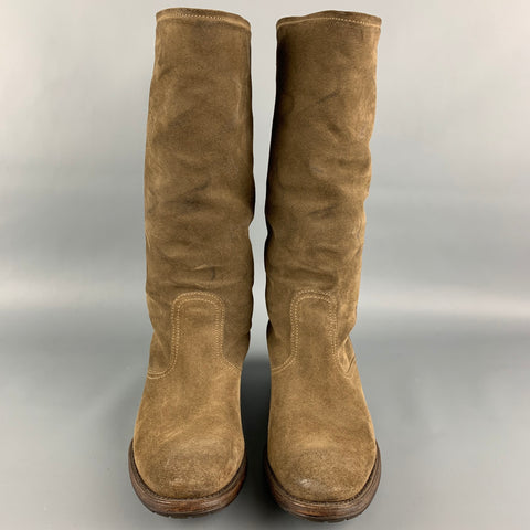 Botas hasta la rodilla sin cierres de piel de oveja color topo talla 7,5 de NDC