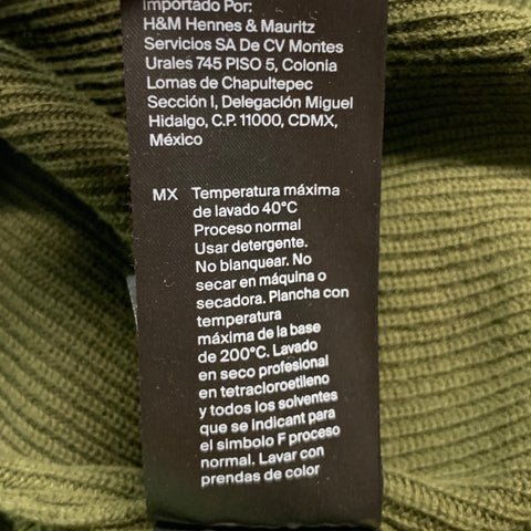 Jersey de cuello redondo de algodón de punto verde oliva talla M COS
