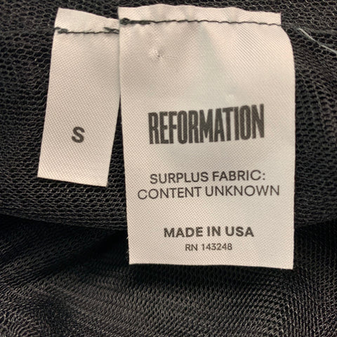 REFORMATION Size S Black Sheer Crew-Neck Dress Top