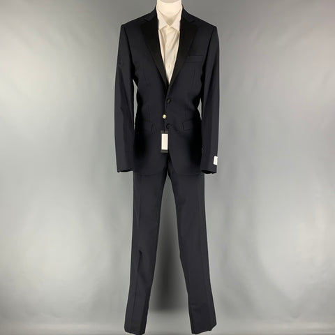 SIMON SPURR VALDEX Size 36 Regular Black Wool Notch Lapel 30 36 Tuxedo