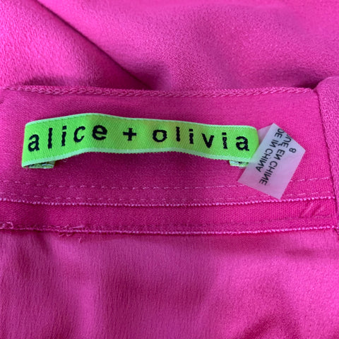 ALICE + OLIVIA Size 8 Pink Polyester Blend Solid Shift Skirt