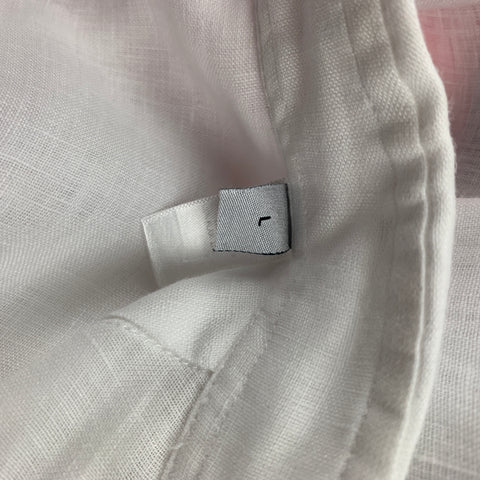 ARMANI COLLEZIONI Size L White Linen Button Up Long Sleeve Shirt